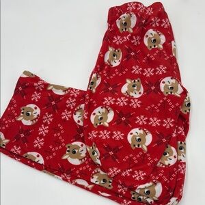 Rudolph, the red nose, reindeer fleece PJ pants xs